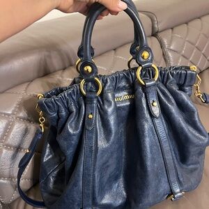 Miu Miu Vitello Lux Bluette Leather
Handbag MSRP 1,295